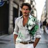 Men Button‑up Long Sleeve Shirt Wild Wolf‑head Splash‑art Motif Turn‑down Collar Leisure Street Theme‑party Gathering Outfit