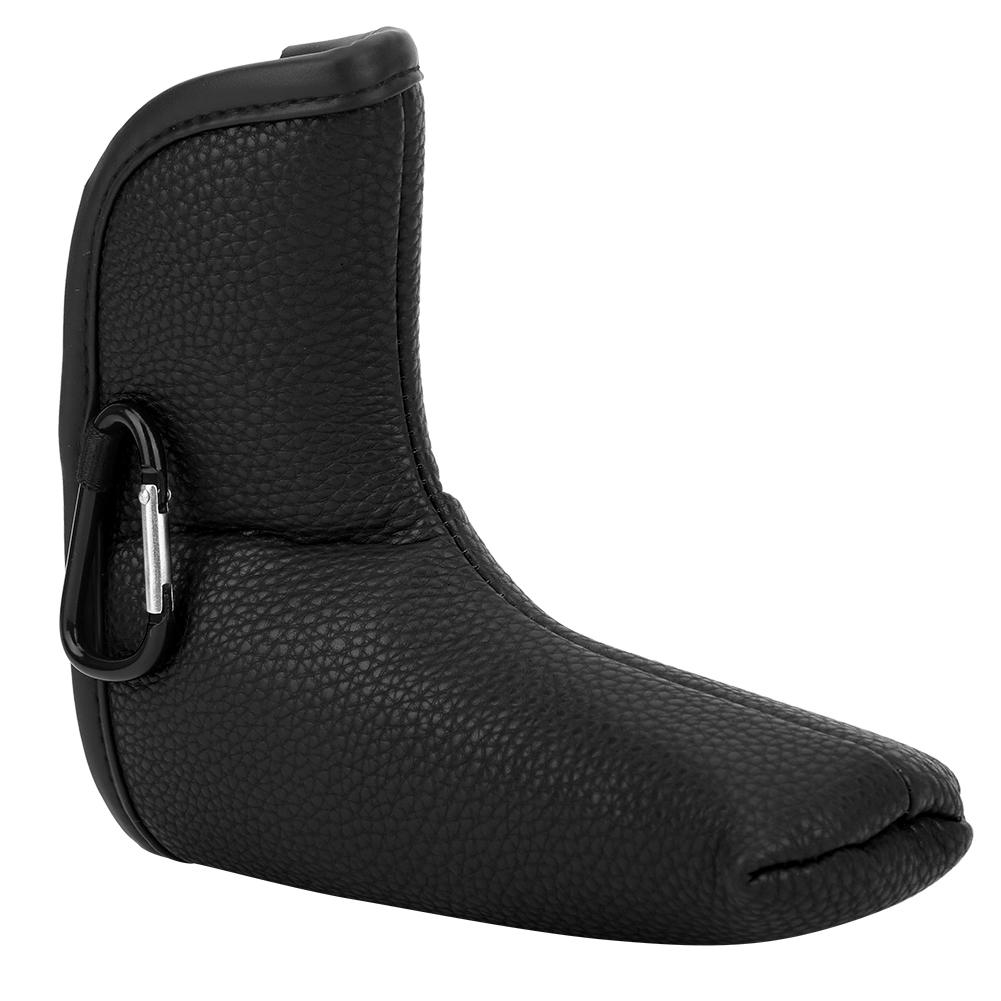 L shape Putter Headcover Slotted Blank PU Waterproof Fabric Thicken Plush  (black )