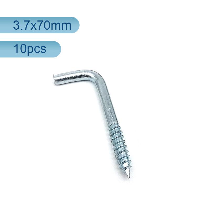 HOWSHENG 5-40pcs L Shape Screw Hook M2.4 M2.5 M3.4 M4.7 Zinc Plated Right Angle Hanging Hooks for Photo Frame Kitchen