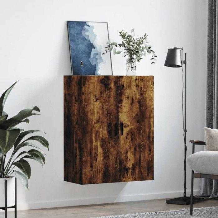 VidaXL Armoire murale chêne fumé 69,5x34x90 cm 828441