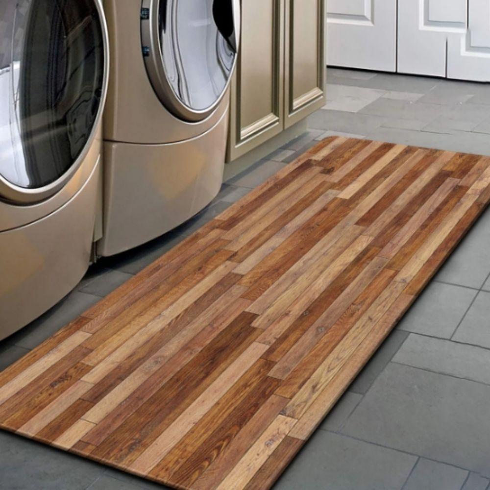 

VIKAMA 1/2PC Vintage Wood Grain Diatomite Bath Mat - Super Absorbent Non-Slip Kitchen & Bathroom Rug, Quick Dry Anti-Skid Mat 1PC 40x60CM