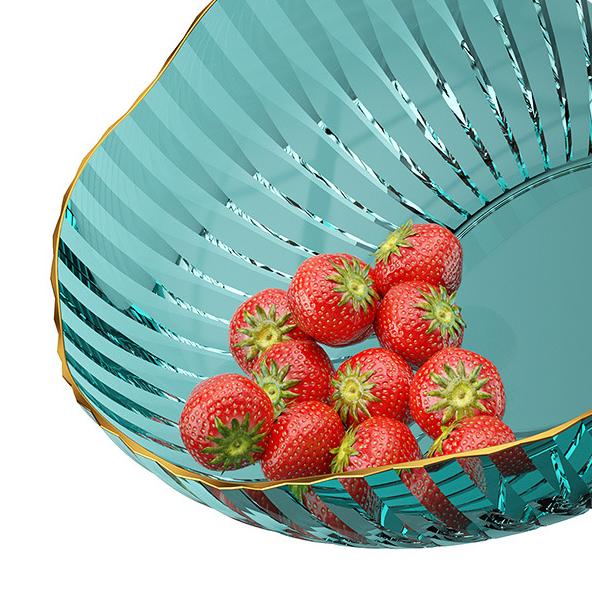 Piatto da frutta trasparente di lusso leggero per la casa, piatto da frutta per snack, soggiorno, tavolino da caffè, piatto per caramelle e snack, scatola per frutta secca