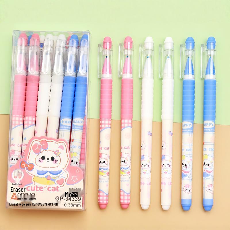 Momo Le Cartoon Erasable Gel Pen for Students - 0.38/0.5, Boys & Girls Style.