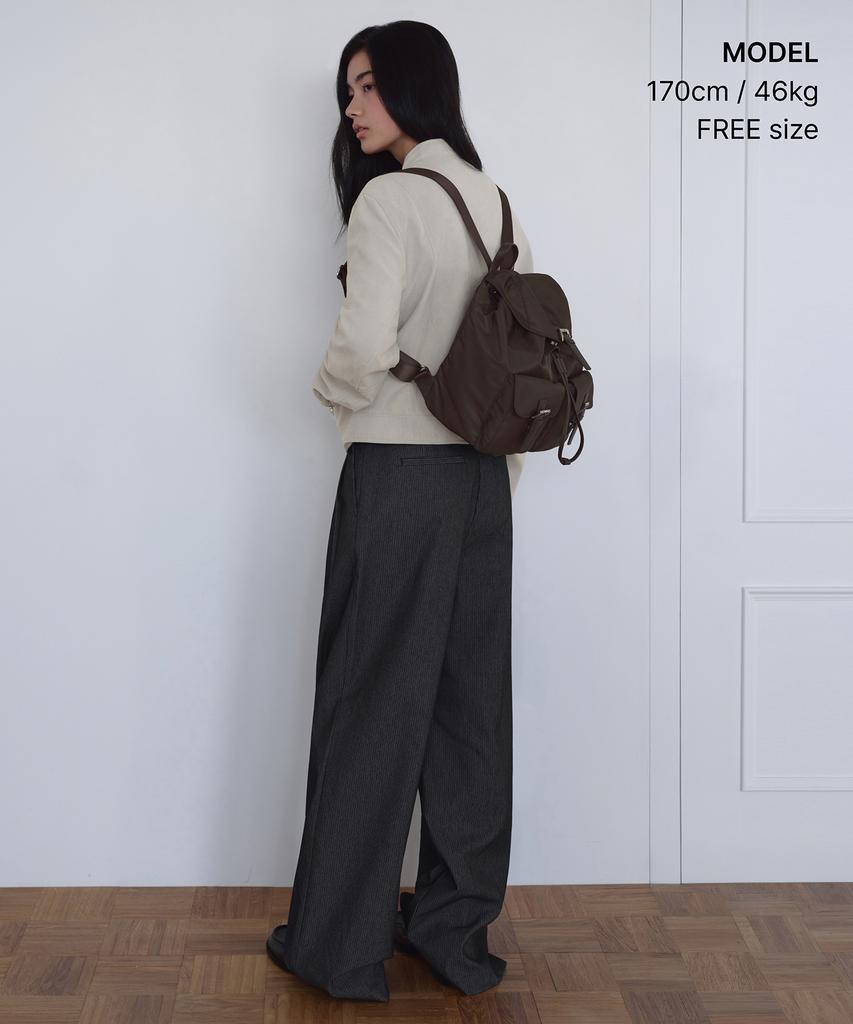 Musinsa Standard Woman Women'S Nylon Flap Mini Backpack [Brown]
