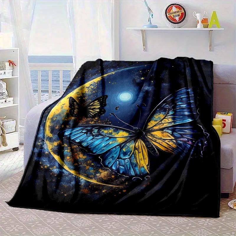 Neon Butterfly Dreamscape Blanket Flannel Blanket Throw Blanket Sofa Cover Blanket Soft Premium Blanket Picnic Blanket Tv Blanket Gifts