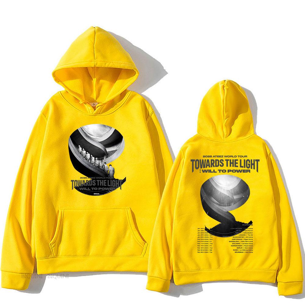 Ateezz Towards The Light Will To Power Tour Hoodies Korean Boys Band Printing Sweatshirts Moletom Long Sleeve Top
