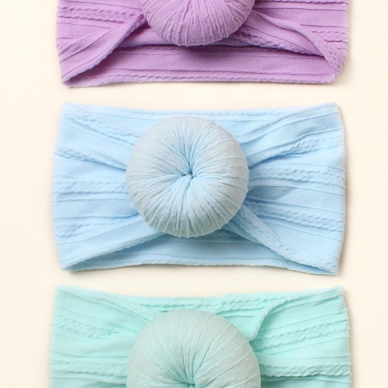 New Baby Headscarf, European and American Children's Nylon Braised Donut Hair Accessories, Baby Plain Headband