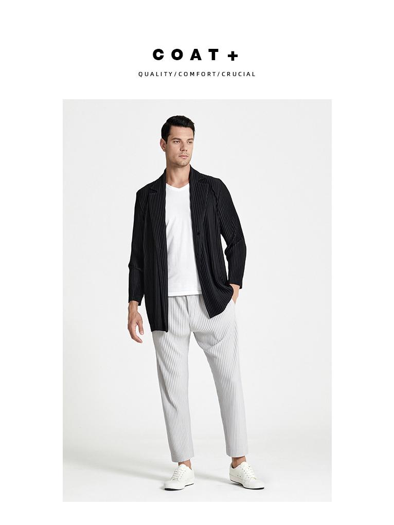 Men's Summer 2021 Pleated Casual Suit Jacket and Trench Cardigan