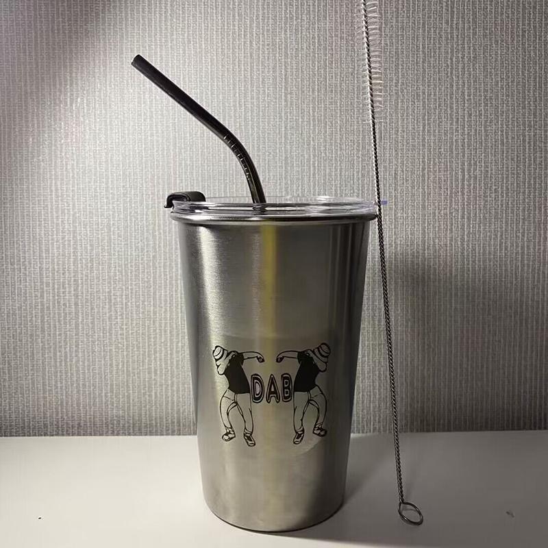 Stainless Steel Beer Wine Cup Portable Silver Beer Tumbler Cocktail Juice Milk Cup Metal Drinking Mug For Bar Outdoor Drinkware