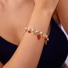 Romantic Sweet Red Strawberry Chain Bracelets for Women Imitation Pearl Heart Cherry Pendant Bracelets Friendship Jewelry Gift