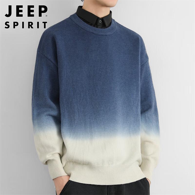 JEEP SPIRIT Men's Faux Two-Piece Knit Sweater
