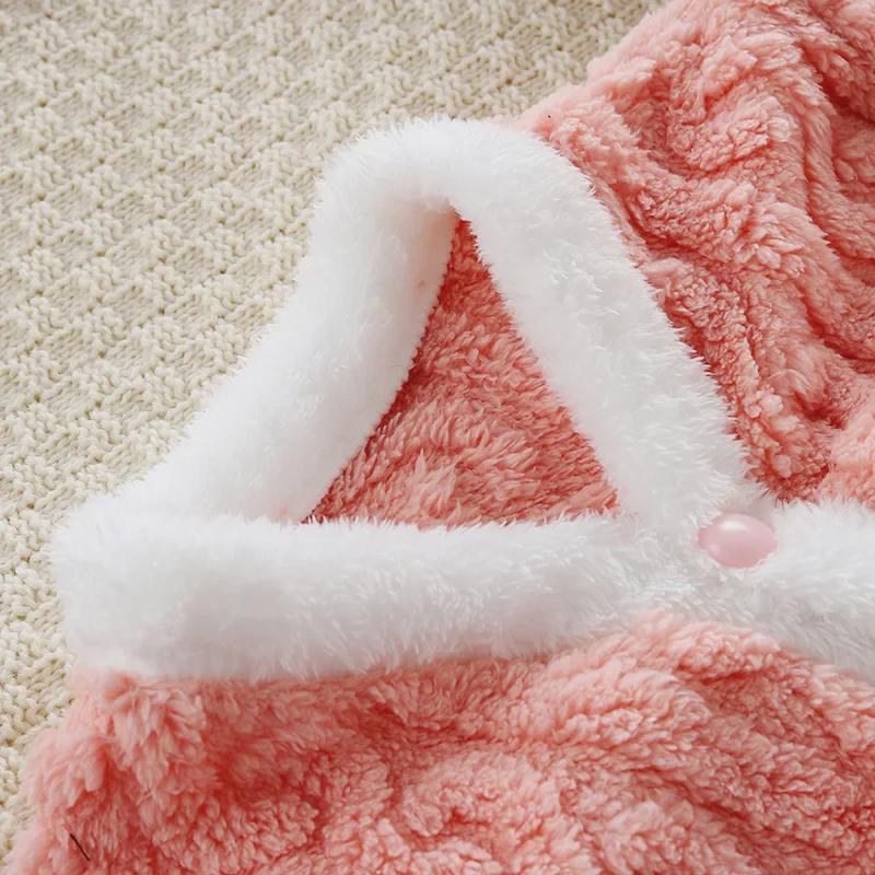 Mädchen Korallenfleece Pyjama Set: Stilvoller, dicker und super süßer Winteranzug für 1- bis 10-Jährige