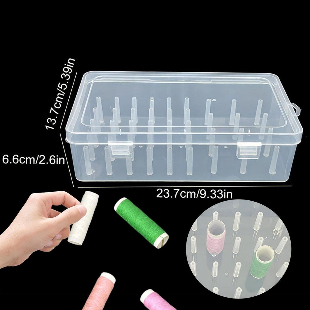 Sewing Thread Storage Box Sewing Thread Box Portable Bobbin Carrying Case Household Clear Empty Sewing Yarn Spools Container