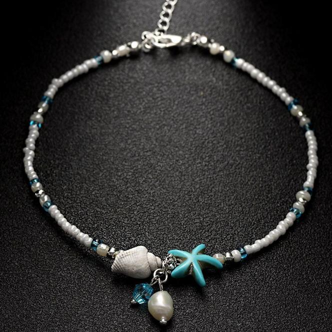 

Мода Европа и Америка Мода Ножной браслет Ракушка Звезда Подвеска Бусины Песчаный Пляж Ножной браслет