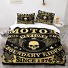 Skull King Queen Bettbezug Gothic Skelett Bettwäsche Set für Erwachsene Jugendliche Personalisiert Halloween Knochen Polyester Steppdeckenbezug