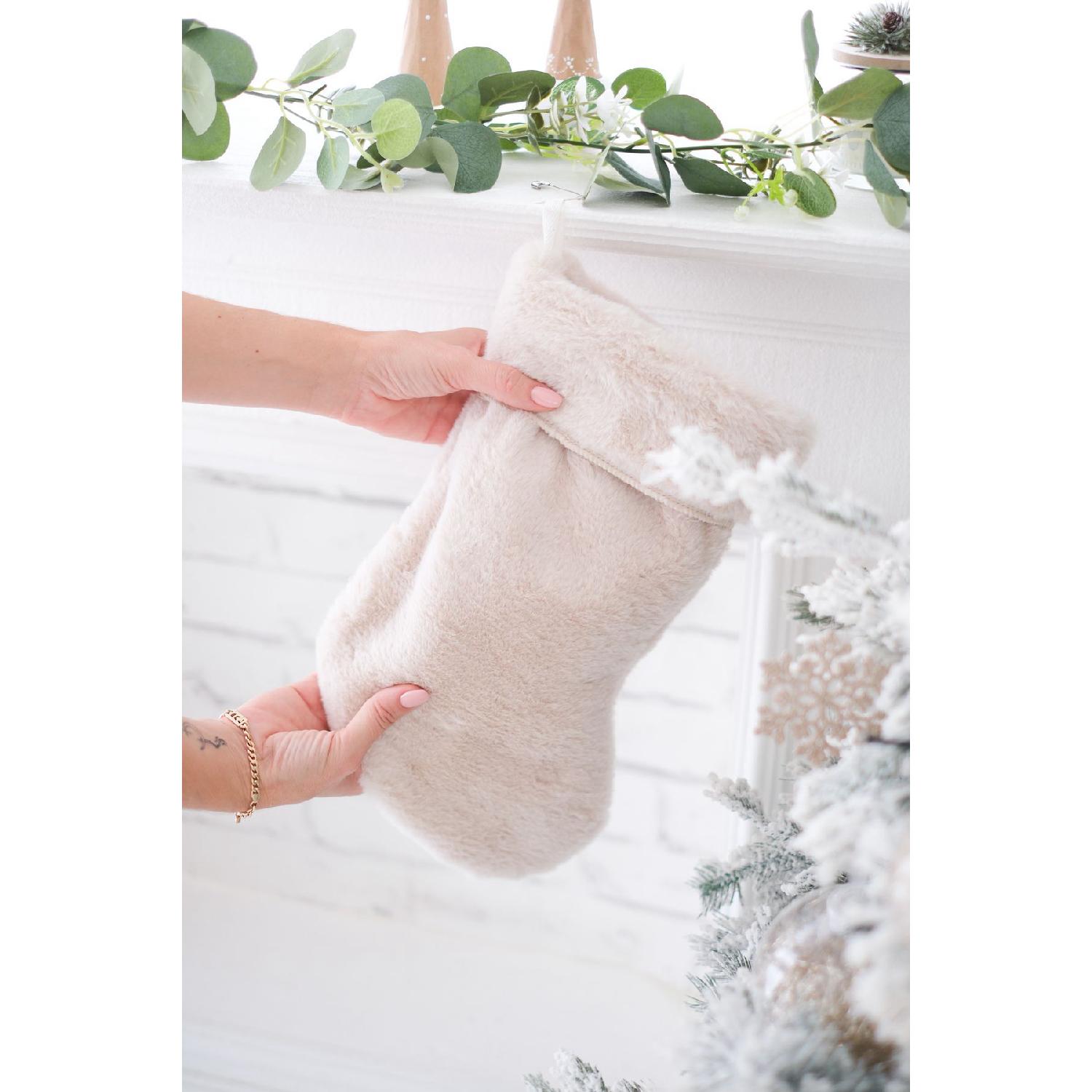 

New Year s Plush Fireplace Sock Large Size Sock Seasand Color