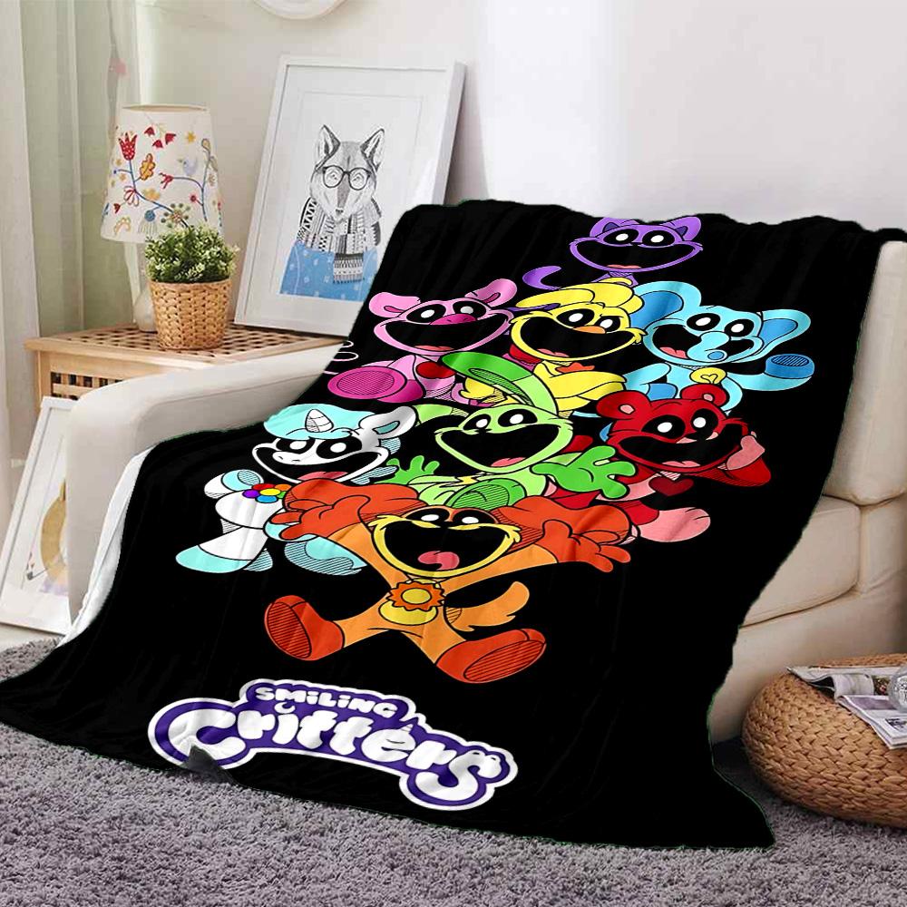 1pc Critters Adventure Flannel Blanket,Ultra Soft Warm Plush Throw for Home Bedroom Bed Sofa Cover Camping Picnic gift Y72447