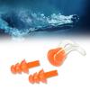 4 Stück Wasserdichte Weiche Silikon Schwimm-Ohrstöpsel Ohrenschützer Nasenklammern Klemmen Set Werkzeuge(Orange)