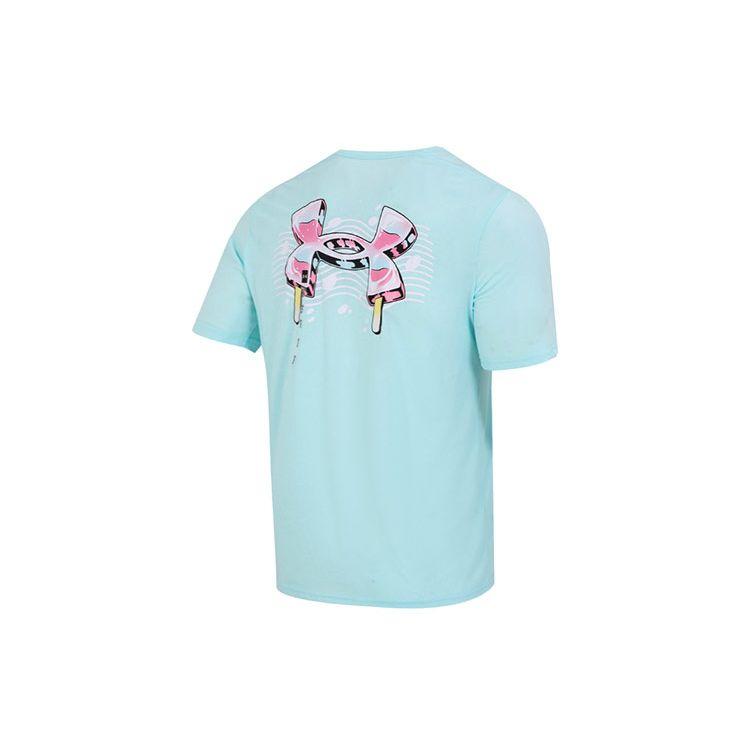 Under Armour Ua Ice Cream Logo Ss Training Crew Neck Short Sleeve T-Shirt Men Tops Blue 1361678-441