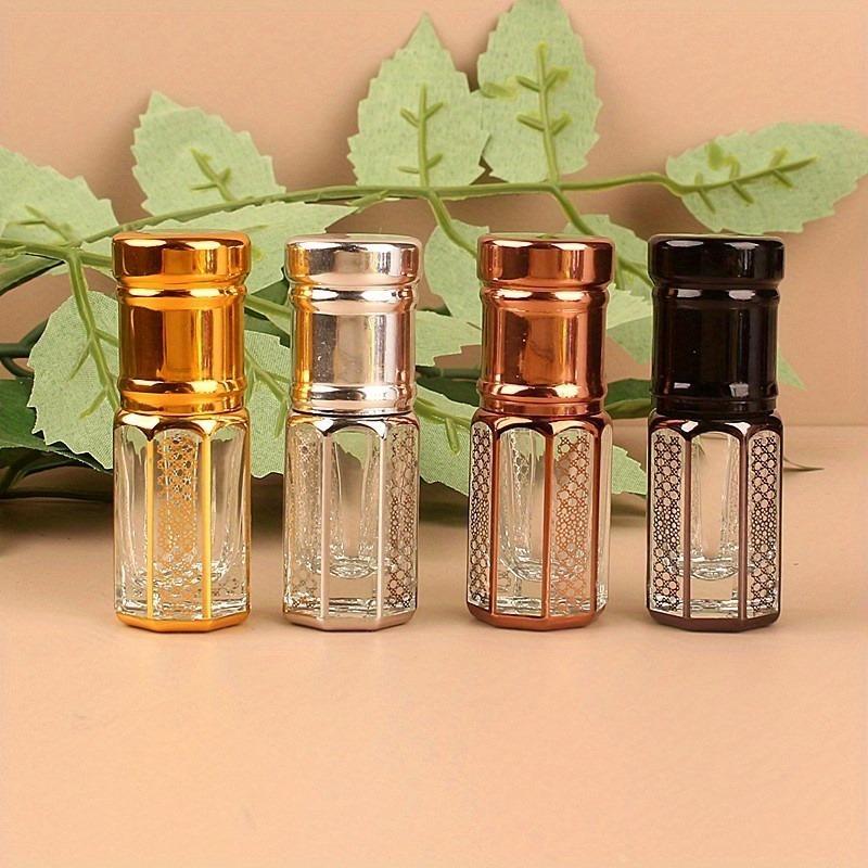 4pcs/set Refillable Golden Essential Oil Roller Bottle Perfume Bottle Glass Roll-On Essential Oil Bottle Cosmetics Container