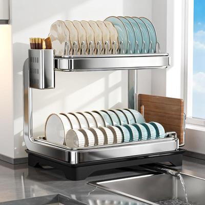 Jiabangshou Stainless Steel 2-Tier Countertop Dish Drying Rack