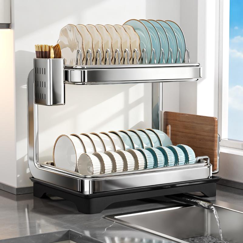 

Jiabangshou Stainless Steel 2-Tier Countertop Dish Drying Rack
