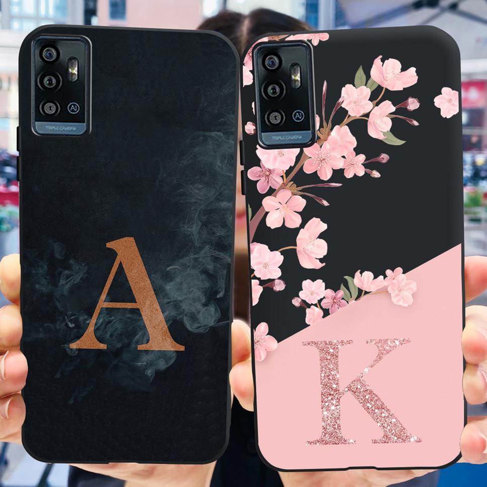 Per ZTE Blade A71 2021 Custodia Moda Lettera Fiore Lussuoso TPU Morbido Silicone Cover Per ZTE Blade A71 A7030 Custodie Telefono Antiurto