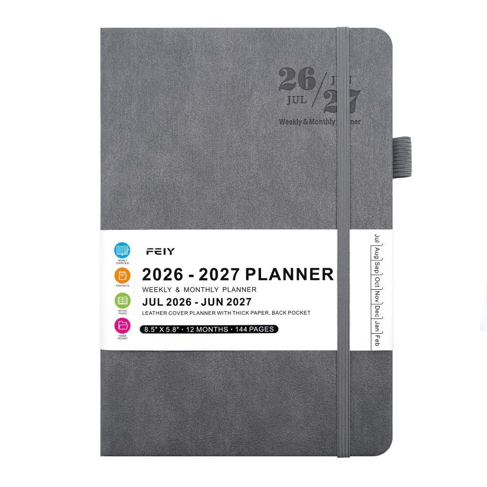 Simple 2026-2027 Schedule Book English Time Management Planner  Personal Diary серый