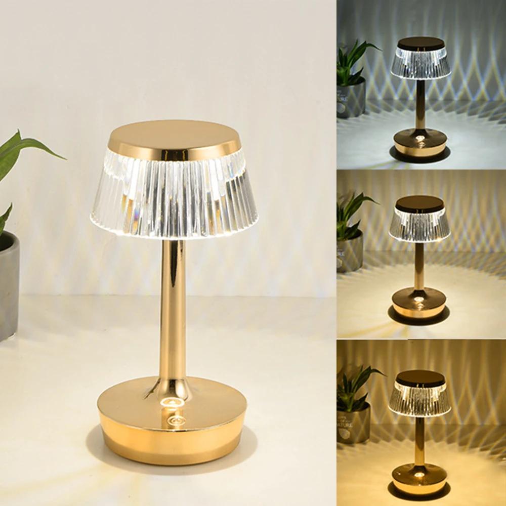 Křišťálová stolní lampa Kreativní houba Ložnice Noční světlo Dotykové nabíjecí Atmosférické světlo Dárková lampa Drop Shipping