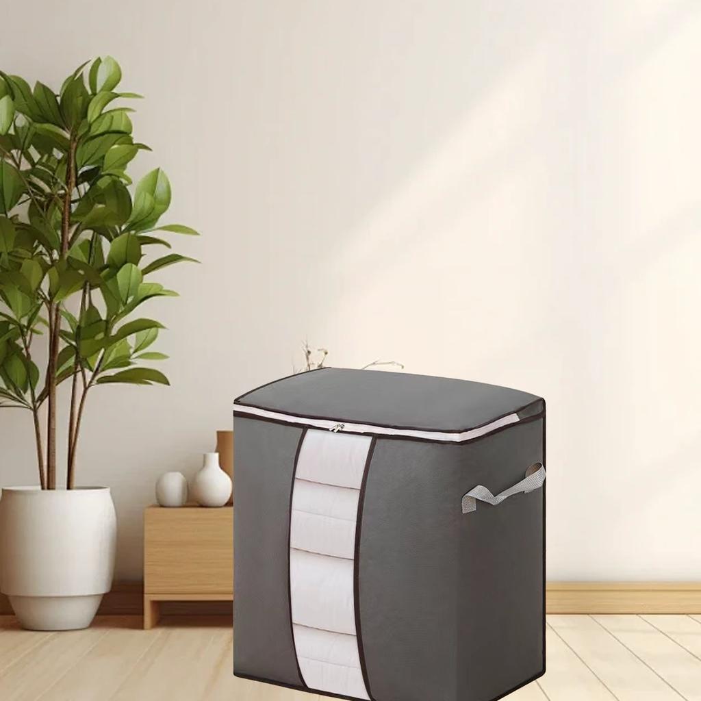 Clothes Storage Bag Thickened Nonwoven Reusable Dust Proof Large Capacity Multifunctional Double Zippers Clothes