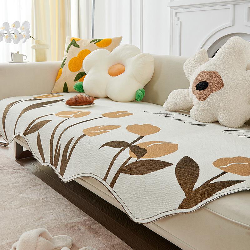 Special-Shaped Chenille Sofa Cushion Four Seasons Universal Non-Slip High-End Sofa Cover Cushion Cover Towel