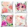 Home Decor Colorful Watercolor Floral Pattern Pillow Covers Pattern Cushion Cover Suitable For Sofa Bedroom Car Pillow Cover