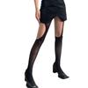New Pure Desire White AB Asymmetrical Suspender Hole Socks Thin Black Silk Diablo Pantyhose Pure Desire