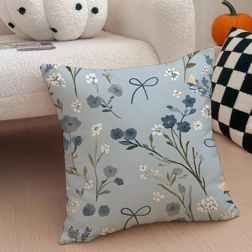 Fashion Retro Floral Classical Elegant Style Cushion Cover Linen Pillow Case Soft Breathable Protective Couch Room Decoration