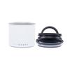 Airscape Stainless Steel Coffee Canister | Grocery Storage Container | Patented Airtight Lid | Keeps Food Fresh by Pushing Air Out (Small, Matte White