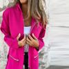Women Elegant Vintage Fashion Long Sleeve Jackets Autumn Winter Casual Loose Zippers Solid  Hooded Coats