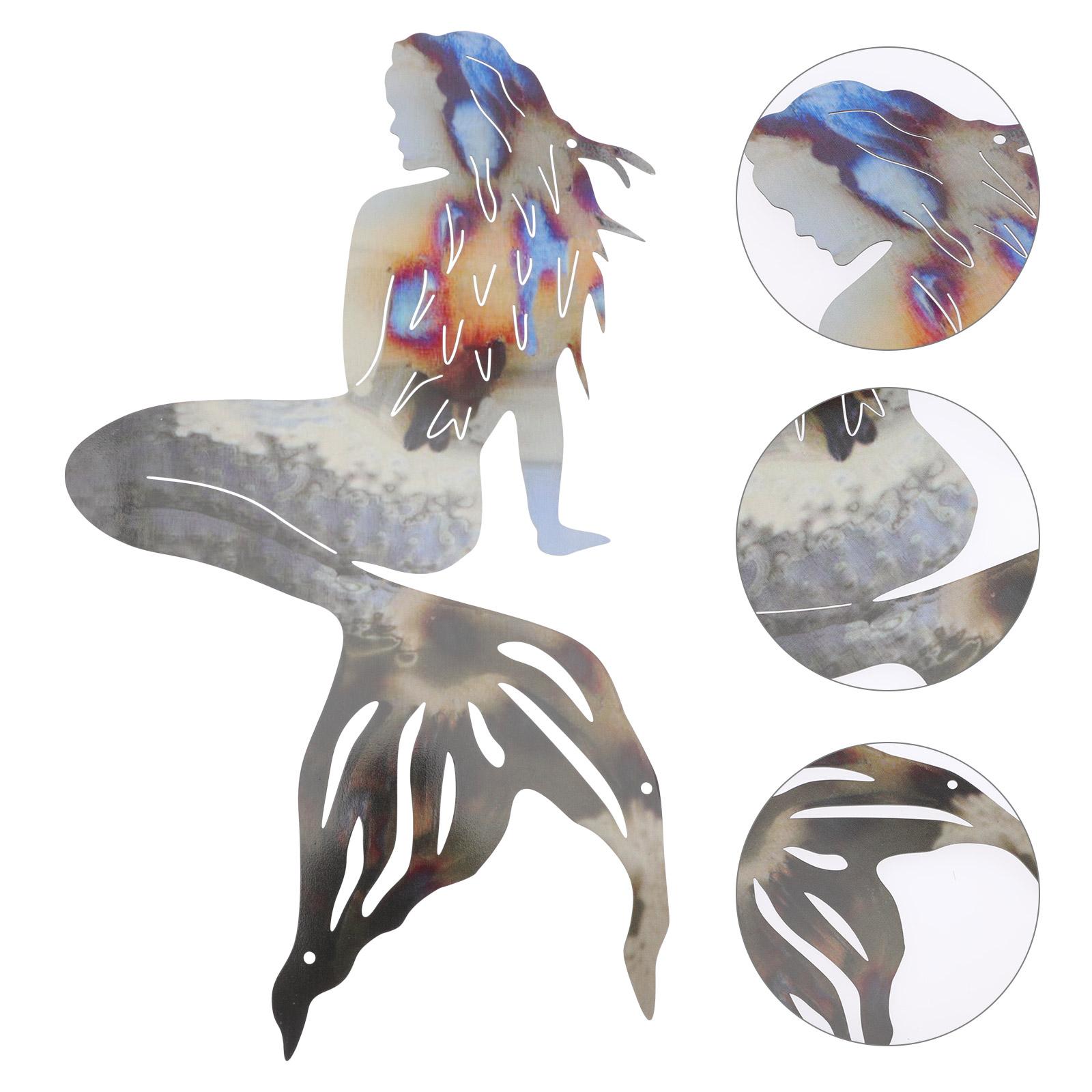 

Украсьте русалку украшение дома прибрежная стена животное нержавеющая сталь подвеска для подвешивания украшения 40X25CM