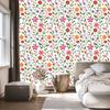 Flowers and Leaves Wallpaper White, Light Gray and Lime 50x1000