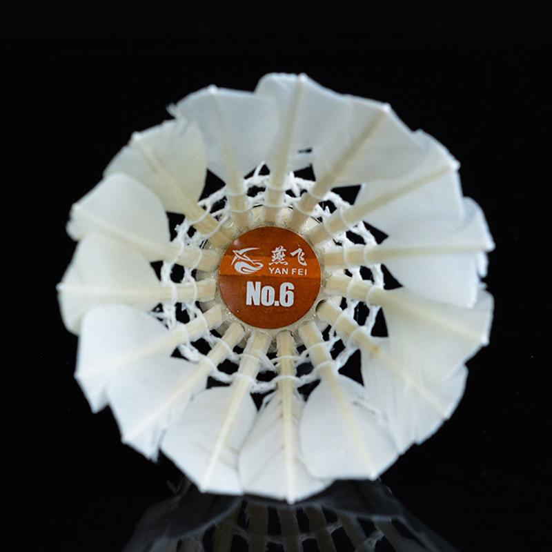 White Super Durable Outdoor Game foam Sports Badminton Balls Shuttlecock Goose Feather 12 Pcs