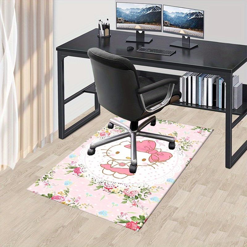 

1pc Hello Kitty Office Carpet Under Chair Mat Gift Universal Cute Cartoon Rug for Room Decor Birthday Present Bedroom Flooring Mat Pink Flor 60cm by 90cm