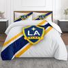 LA Galaxy Crest 3 Piece Bedding Set, Navy Yellow Star Shield MLS Soccer Emblem Duvet Cover Set for American Football Fan Bedroom Decor Gift
