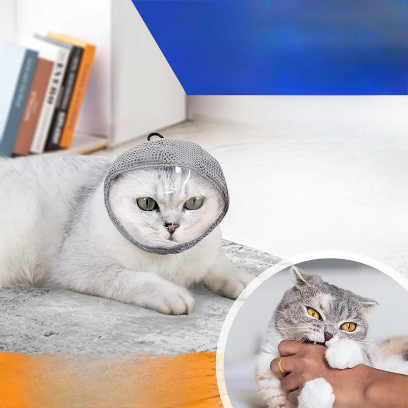 Suprimentos para animais de estimação: Protetores de cabeça para gatos, anti-lambidas, anti-arranhões, anti-ingestão, visão desobstruída, máscaras respiráveis para gatos.