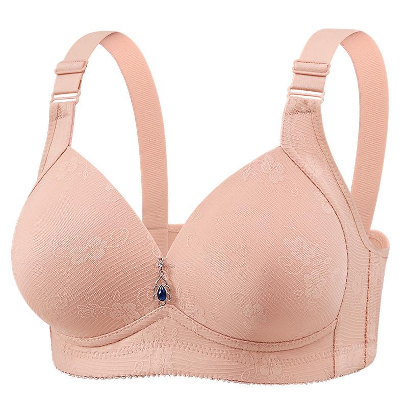 High-grade anti-sagging large size thin underwear women gather fat mothers in the elderly without steel ring bra