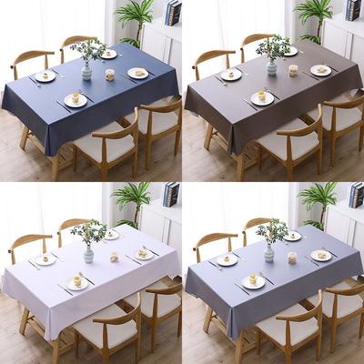 Thickend Purecolor Waterproof Non-washable PVC Tablecloth Table Mat Rectangular Tablecloth Home Decor