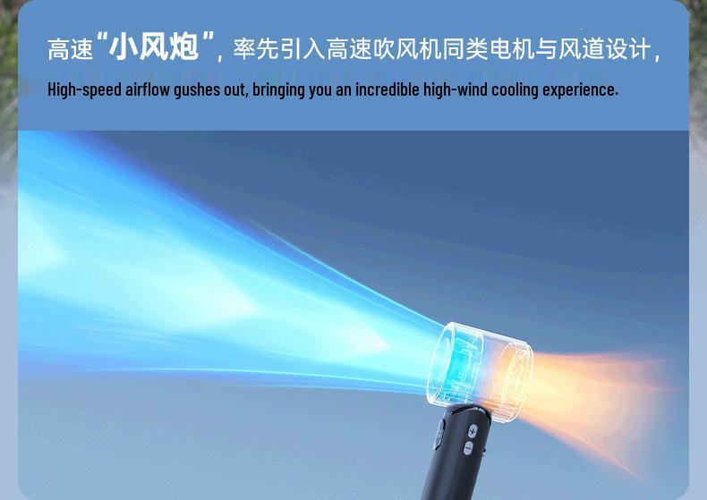 Rechargeable Mini Handheld Fan: Strong Wind & Long Battery Life, Portable with Digital Display for Outdoor Use