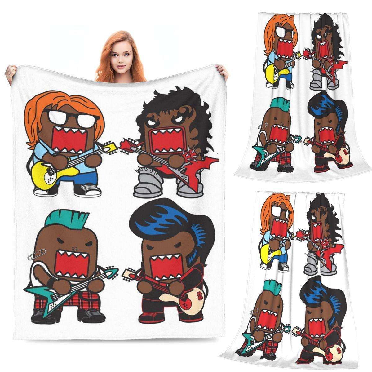 

Domo Kun Doll Face Blanket Soft Warm Flannel Throw Blanket Plush for Bed Living room Picnic Travel Home Sofa 80x120cm