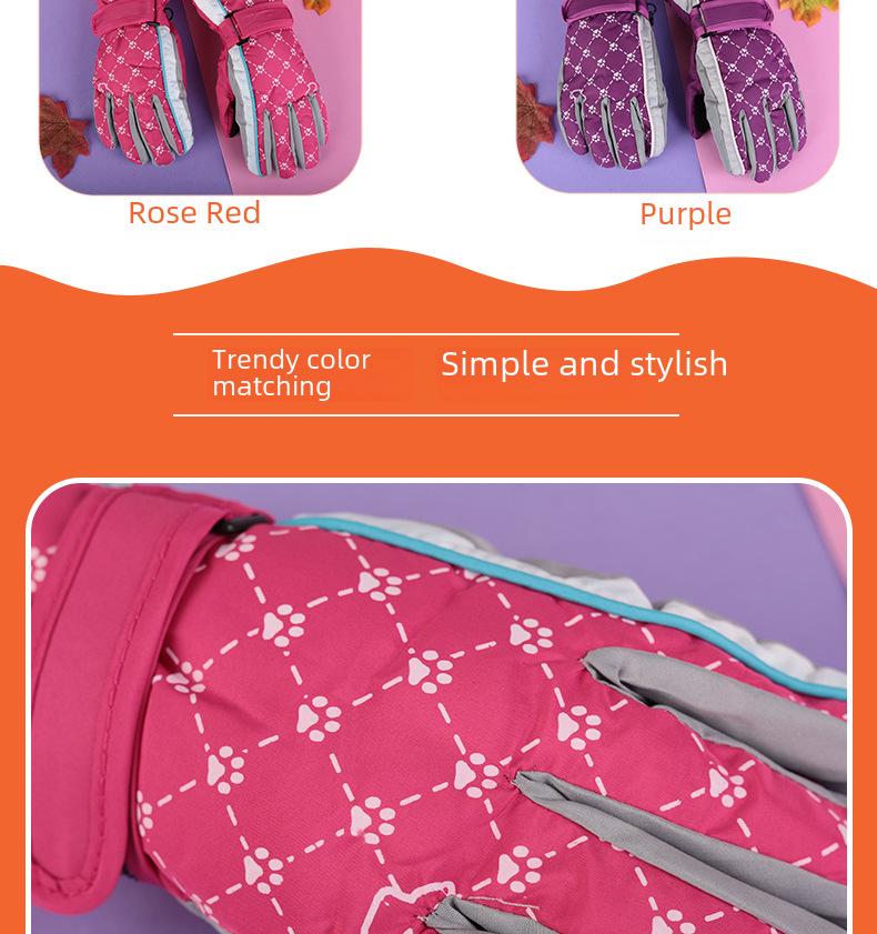 Thick, Waterproof, Windproof, Non-slip, Warm Winter Ski and Snow Gloves for Kids Aged 4-17.
