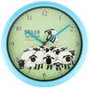 Nástěnné hodiny ALIAS Ovce Shaun, Analogové, Tiché, Plynulý sekundový ukazatel, Modré, WC21008SS, 26 cm