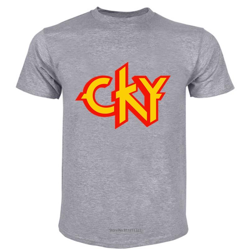 Mens Short Sleeve T Shirt CKY Classic Logo T-Shirt Jackass Bam Margera Branon DiCamillo Ryan Dunn Fashion Tee-shirt Male Summer