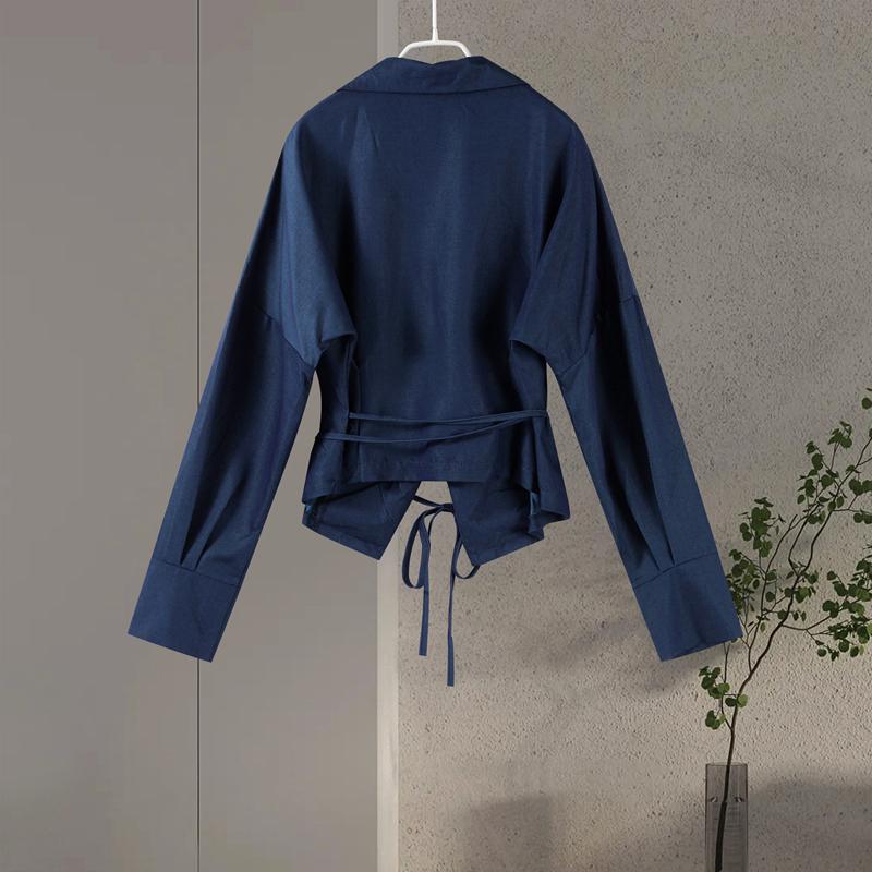 Casual Jackets Skirts Sets Women Loose V Neck Long Sleeves One Button Belt Outfits Female 2025 Summer Fashion Chic Solid Set